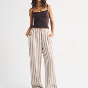 NWT Abercrombie Linen Blend Pull-on Pant
